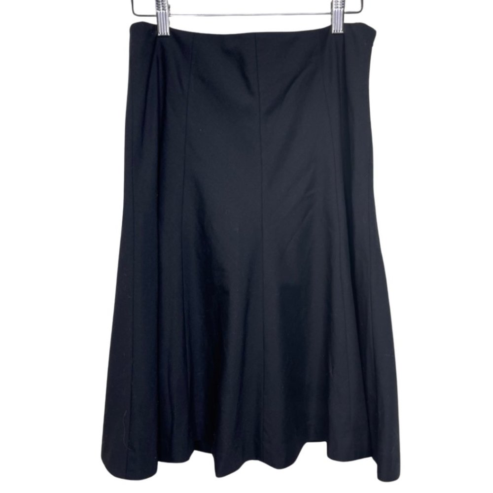 BANANA REPUBLIC | Black High Waist Flared Skirt with Side Zipper | Size 4 - Picture 4 of 9